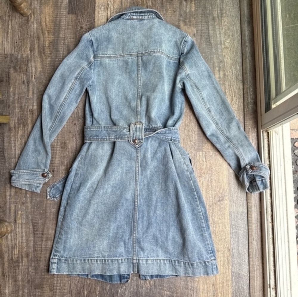 Free People Womens Denim Jean Button Up Dress Size XS - Picture 8 of 8